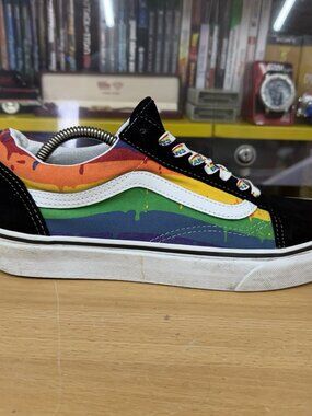 Vans Old Skool "Rainbow Drip" low top sneakers womens size 10.5 mens size 9
